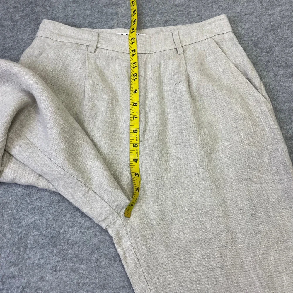 Reformation Veda High Waisted Wide Leg Linen Pants 8 Oatmeal Beige Bohemian
